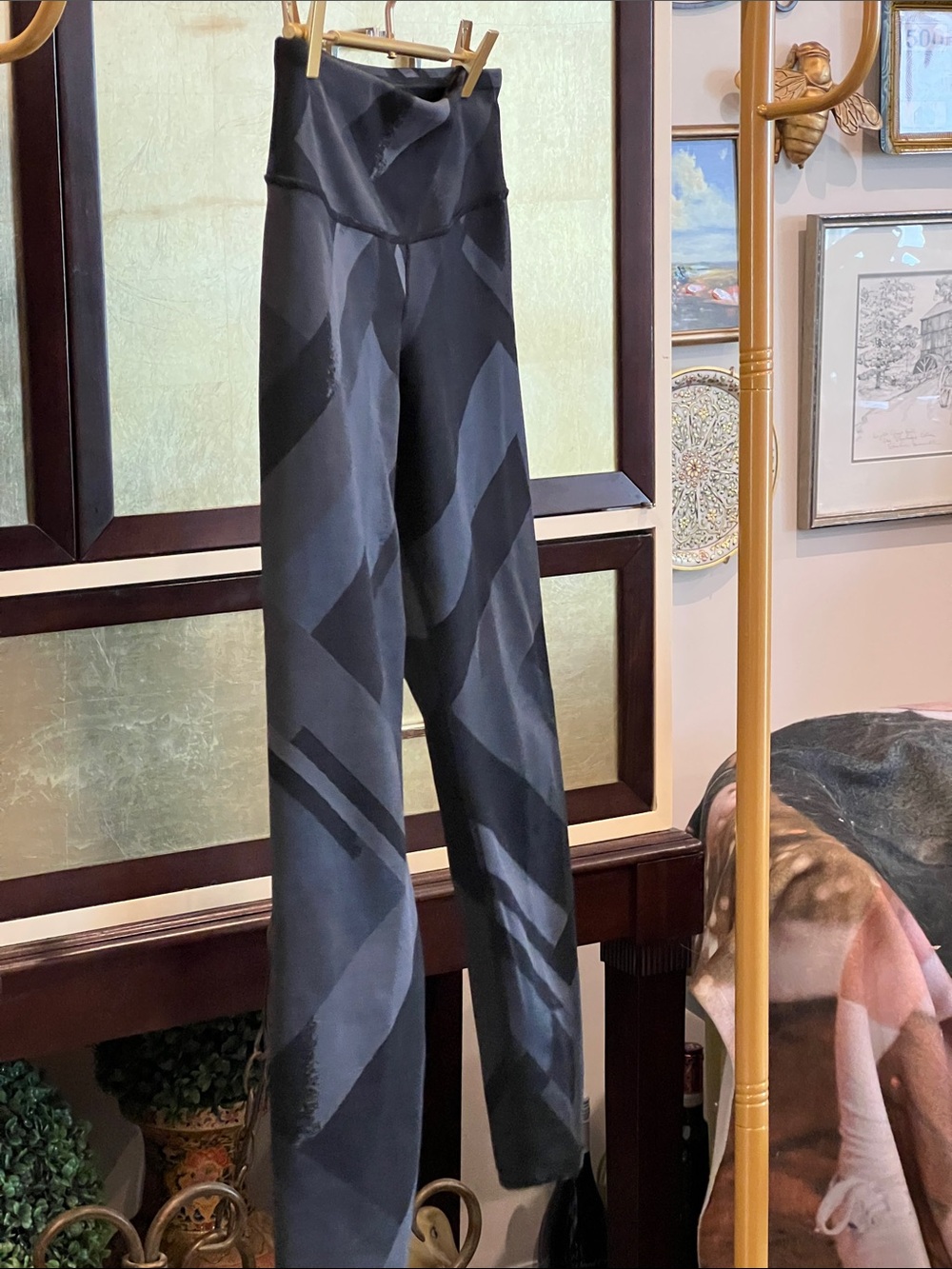 Brooks Black Geometric Wide-Leg Jumpsuit-Style Pants